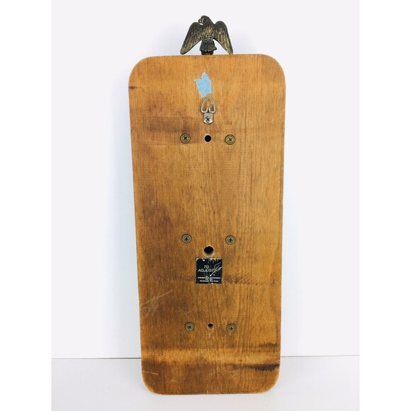 Vintage MCM Springfield Weather Station Wooden Wall Mounted Eagle Finial Topper - Picture 7 of 8